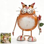 Portable Vintage Cat Iron Statue Customizable Decorative Ornament for Garden Creative Practical Amazon Cross-Border Item
