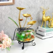 Simplified Home Water Flow Ornament Glass Fish Tank Recirculating Wealth Attracting Landscape for Living Room Office Opening Gifts - Image 4