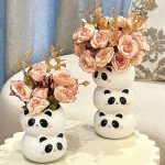 熊猫花瓶摆件客厅插花轻奢高级感陶瓷装饰品花器陶罐子小众设计感
