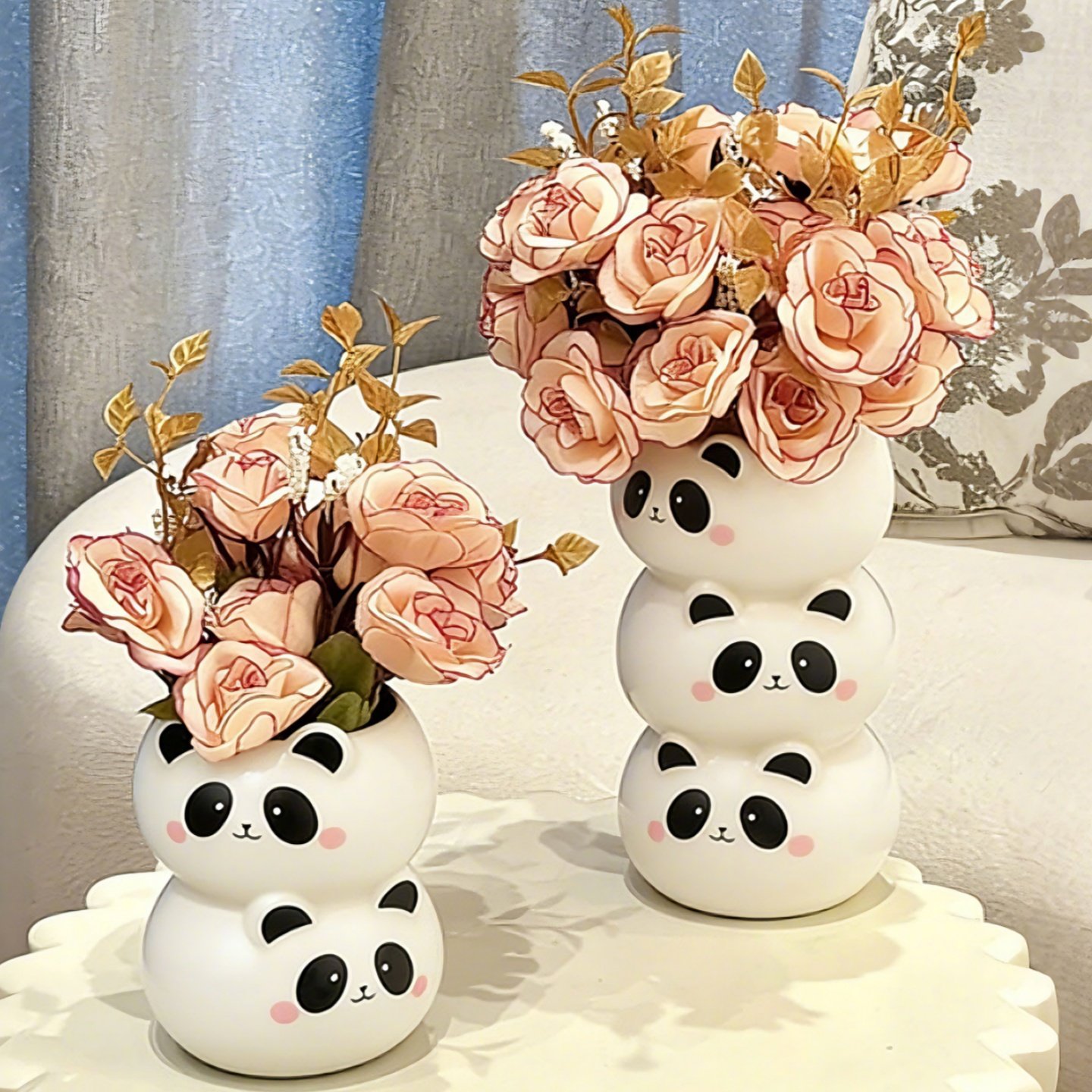 O1CN01WXahM31Dn85eMCroi_2212108320260-0-cib.jpg 熊猫花瓶摆件客厅插花轻奢高级感陶瓷装饰品花器陶罐子小众设计感 - Image 1