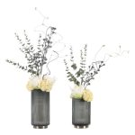 Modern Minimalist Glass Vase Transparent Floral Decorative Ornament for Living Room Dining Table Luxury Home Decoration