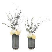 Modern Minimalist Glass Vase Transparent Floral Decorative Ornament for Living Room Dining Table Luxury Home Decoration