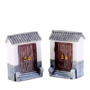 Customizable Decorative Ornaments Zakka Resin Miniature Landscape Green Plant with Ancient Tile Roof and Doorway - Image 6