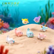 Customizable Decorative Resin Ornament Marine Animal Micro Landscape Aquarium Accessory Cute Seal Unicorn Fish Potted Plant Decoration