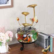 Creative Mini Fish Tank Circulating Water Fountain Ornament for Wealth Attraction Home Living Room Office Desktop Decor - Image 4