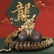 Custom Metal Dragon Handlepiece Antique Finish Flexible Brass Collectible Cultural Creative Handcraft Wholesale Direct Supply - Image 2