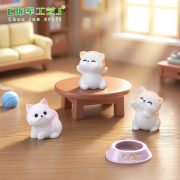Adorable Kitty Cat Doll with Cute Butterfly Bow Customizable Decorative Ornament for DIY Dollhouse Desktop Decoration Resin Craft - Image 3