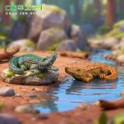 Creative Customizable Yangtze Crocodile Resin Ornament Desktop Decoration Miniature Landscape DIY Car Accessories - Image 2