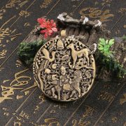 Retro Handmade Copper Antique Imitation Ancient Bronze Hollow Animal Memorial Badge Metal Home Decorations Custom Metal Medal