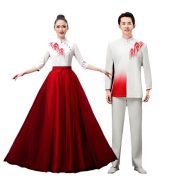 New Chinese Style Red Patriotic Performance Costume for Children's Stage Show Elementary School Chorus Speech Competition - Image 5