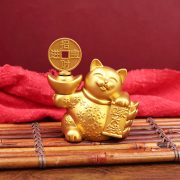 Attracting Wealth Cat Figurine Custom Metal Badge Rotatable Home Decor Lucky Charm Money Symbol Desktop Ornaments Wholesale Dropshipping - Image 3