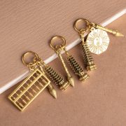 Custom Metal Medal Badge Car Keys Pendant L幸文昌塔文昌笔金榜题名活动算盘男女书包吊坠 Handmade Artifacts - Image 4