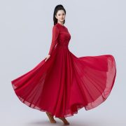 Modern Dance Costume Long Sleeve Maxi Skirt Adult Stage Performance Dress Waltz Long Dress Practice Uniform Square Dancing - Image 4