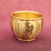 Bronze Good Luck Money Bucket Five Road Wealth God Pot Attracting Fortune Furniture Decoration Custom Metal Medal Badge