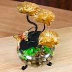 Desktop Mini Fish Tank Flowing Water Fountain Ornament Wealth Attracting Decor for Entrance Living Room Office Craft