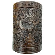 黑檀木笔筒复古雕刻中国风笔筒工艺品摆件商务办公实木笔筒批发 - Image 5