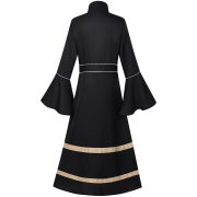 欧美复古暗黑风长款外套cos服万圣节纯色女士连衣裙长袍角色扮演 - Image 3