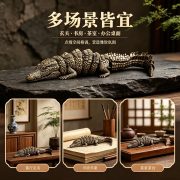 Bronze Creative Vintage Crocodile Animal Figurine Tea Pet Office Desktop Decoration Craftwork Cultural Relics Gift - Image 3