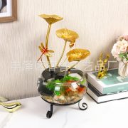 Desktop Mini Wealth Attracting Flowing Water Fountain Ornament Glass Aquarium Opening Gift Landscape Decoration Continuous Flow - Image 4