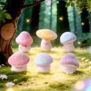 Customizable Flocking Charm Cute Soft Mushroom Baby Resin DIY Pendant Keychain Mobile Phone Chain Bag Accessory Decoration
