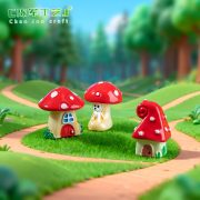 苔藓微景观生态瓶 卡通蘑菇房 三款蘑菇子 dIY造景树树脂小摆件 - Image 2