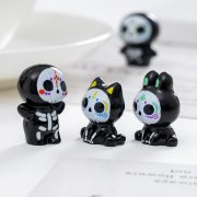 可爱搞怪亡灵节骷髅公仔萌粒 diy装饰品挂配件车载桌面树脂小摆件 - Image 2