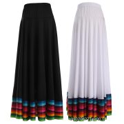 New Square Dance Half-length Skirt Ethnic Style Rainbow Skirt Elastic Waist Xinjiang Dance Social Dance Costume Adult Stage Performance - Image 5