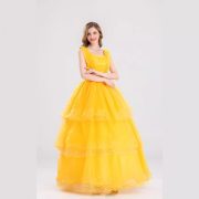 Golden Gray Cinderella Belle Princess Skirt Adult Stage Performance Costume Fairy Tale Story Halloween Ball Uniform - Image 3