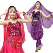 Indian Belly Dance Performance Costume Shiny Sequins Chiffon Stage Outfit Festival Dance Show Competition Adult Costumes - Image 5