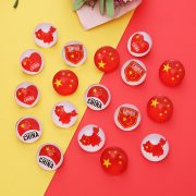 National Day Custom Metal Medal Badge Chinese Style Memorial Emblem Imitation Crystal Children's Activity Wear Decorative Lapel Pin