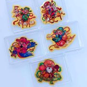 New 2mg Gold-Infused Mobile Phone Sticker Wufu Containing Gold 999 Custom Metal Medal Badge for Gifts Lucky Wealth Prosperity New Year - Image 4