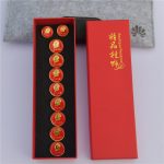 Custom Metal Medal Badge Set of 10 Service Commemorative Pins with Long Box Chairman Mao Zedong Symbol of People's Dedication
