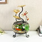 New Cross-Border Small Home Decorative Flowing Water Fountain Ornament Glass Aquarium Ideal Opening Gift Landscape Decoration
