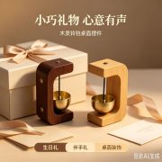 新中式木质铃铛摆件多巴胺门铃创意装饰品磁吸设计进门提醒小铃铛 - Image 2