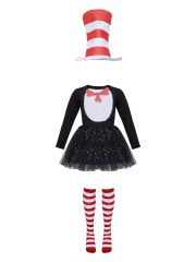 Cat in the Hat Adult Stage Performance Costume Halloween Children Show Outfit Theatrical Production Dress-Up Clothes - Image 5