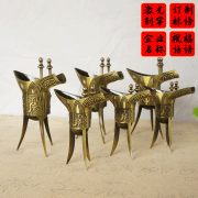 Antique Style Bronze Tripod Cup Qing Dynasty Creative Display Piece Metal Craft Gift Photography Prop Custom Metal Medal Badge - Image 3