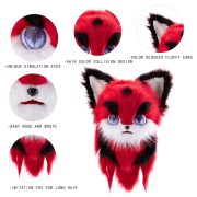 Halloween Custom Mascot Costume Fox Head Mask Terror Theme Animal Headwear Party Holiday Dress-Up - Image 5