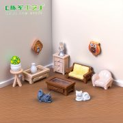 Customizable Miniature Resin Sofa Coffee Table Cabinet Decorative Ornament for Dollhouses DIY Decoration Accessories - Image 2