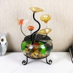 New Home Decor Glass Aquarium Water Flowing Fountain Desktop Office Feng Shui Decoration Circular Water Flow Ornament