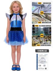 Adult AI Space Alien Cosplay Costume for Halloween Party Stage Performance Shiny Space Skirt for Children - Image 3