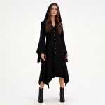 Medieval Gothic Vampire Women's Skirt Custom Mascot Costume Vintage Hooded Women's Dress for Halloween Cosplay Cross-Border Amazon