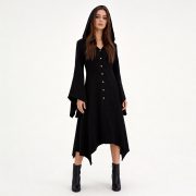 Medieval Gothic Vampire Women's Skirt Custom Mascot Costume Vintage Hooded Women's Dress for Halloween Cosplay Cross-Border Amazon
