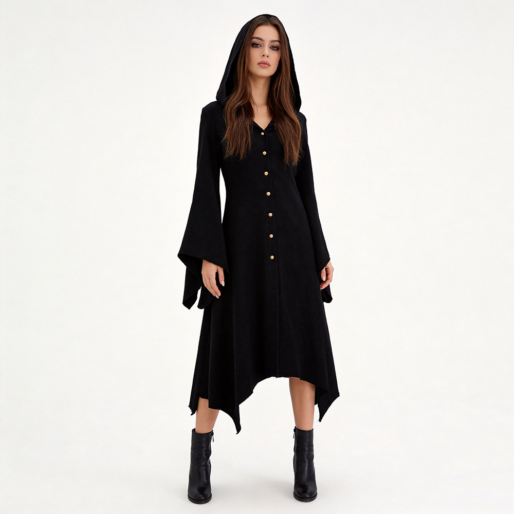 O1CN01Yi8HO21oe65aL9nPg_2723375249-0-cib.jpg Medieval Gothic Vampire Women's Skirt Custom Mascot Costume Vintage Hooded Women's Dress for Halloween Cosplay Cross-Border Amazon - Image 1