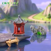 Creative Miniature Landscape Simulated Stone Tower Pavilion Gardening Bonsai DIY Decoration Accessories Eco-Friendly Bottle Small Display Resin Crafts - Image 4