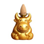 创意牛气冲天生肖香炉摆件办公室客厅书房倒流香香薰炉树脂工艺品 - Image 5