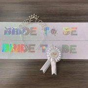 Fashionable White Lace Trim Bride To Be Wedding Chest Flower Badge Custom Metal Medal Badge For Party Wholesale - Image 3