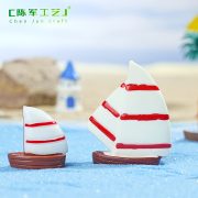 Creative Dual-Sail Miniature Boat Decorative Ornaments Customizable Handmade Resin Craft for Eco-Ball Ocean Scenery Decoration - Image 4