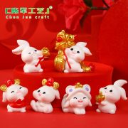 Adorable Customizable Decorative Ornaments Lion Dance New Year Rabbit Resin Garden Artistry Festive Home Decor Accessories - Image 2