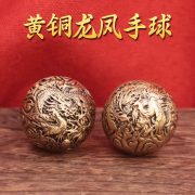 Bronze Dragon And Phoenix Handball Wenhua Health Ball Walnut Model Small Handball Handle Piece Bronze Trinket Custom Metal Medal Badge - Image 2