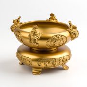 黄铜金蟾聚宝香炉件纯铜四方来财聚宝盆四大神兽可旋转家居工艺品 - Image 5
